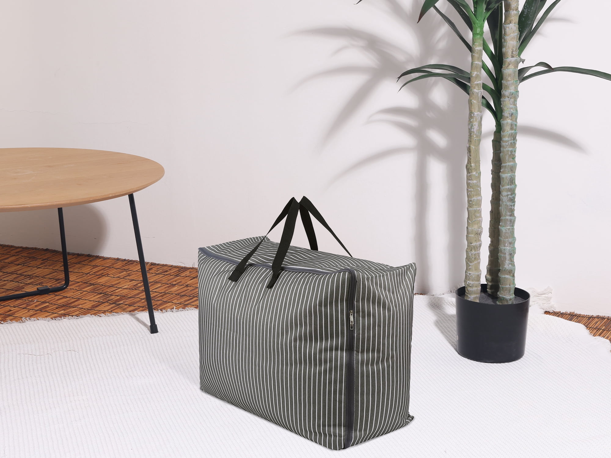 Unique Bargains 1Pack Clothes Storage Moving Bags for Closet Organizers Black 28.5x12x21in