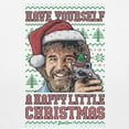 thumbnail image 3 of Teelocity Bob Ross Happy Christmas Sweater Print White Short Sleeve Graphic Tee, 3 of 4