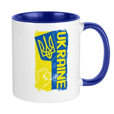 

CafePress - Ukraine Coat Of Arms Flag Mugs - Ceramic Coffee Tea Novelty Mug Cup 11 oz