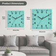 thumbnail image 5 of Turquoise Wooden Wall Clock Silent Non Ticking, Farmhouse Burlap Solid Teal Color Modern Linen Texture Square Wall Clocks Battery Operated, Decor Clock for Home Office, Living Room, Kitchen, 10 Inch, 5 of 9