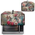 thumbnail image 2 of ZIATUBLES Hummingbird Peony Print Toaster Oven Dust Cover Fits Standard Ovens Machine Washable Polyester with Storage Side Pockets Foldable Appliance Protector Cover, 18.5" x 14.5" x 9", 2 of 8