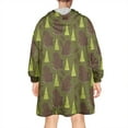 thumbnail image 2 of Wearable Oversized Blanket,Green Bigfoot and Tree Pattern Wearable Blanket Hoodie for Adults,Cozy Hooded Blankets with Super Pockets,Super Warm Fuzzy Pullover for Women & Men, 2 of 6