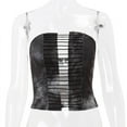 thumbnail image 2 of Punk Grunge Strapless Tight Tupe Tops Women Summer Retro Cropped Vest 90s Sexy Hollow Out Tanks Top Gothic Alt Clothes, 2 of 4