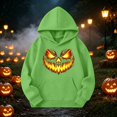 thumbnail image 4 of Grblisyd Girls Hoodies Sweatshirt Casual Sport Clothing for Kids Fashion Pumpkin Face Trendy Hooded Pullover 6-13 Years Old Fall Outfit, 4 of 6