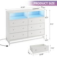 thumbnail image 4 of 6 Drawer Double Dresser TV Stand, Bedroom Dresser with Power Outlet & LED Light, Wood Dresser for Room, Hallway, 47.2''W×15.8''D×36.2''H, 4 of 9