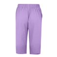 thumbnail image 5 of Outfmvch Linen Capri Pants for Women Cotton Linen Pants Cotton Linen Casual Summer Baggy Capris for Women Summer Outfits Plus Size Elastic Waist Trousers Gauchos for Women Palazzo Pants Purple S-2XL, 5 of 6