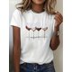 thumbnail image 1 of Camiseta con estampado de copa de vino ombré para mujer, 100 % algodón, cuello redondo, manga corta, corte regular, tejido de punto, para todas las estaciones, ropa para todas las estaciones | Camiset, 1 of 6