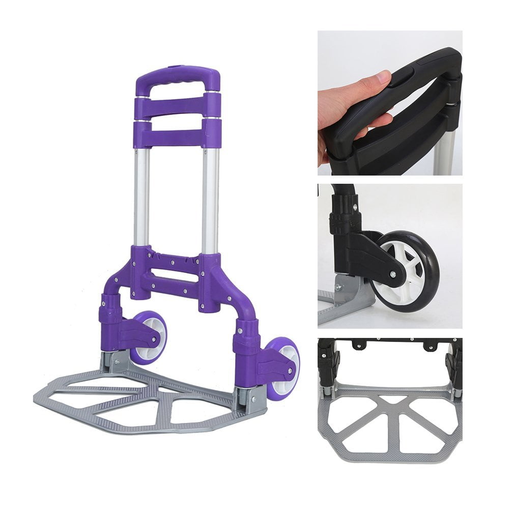 Purple Only by eight24hours Luggage Cart Folding Push Truck Hand Aluminium Trolley Bungee Cord