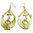 thumbnail image 2 of Lordluxury New Goddess Isis Ancient Egyptian Earrings 14k Yellow Gold Cross Fashion Girlfriend Women Retro Statement Punk Jewellery, 2 of 6