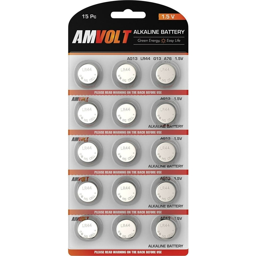 Amvolt 15 Pack Lr44 Ag13 Battery [Ultra Power] Premium Alkaline 1