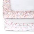 The Peanutshell Fitted Crib Sheets for Girls, 2 Pack Set, Woodland