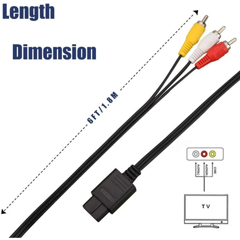 Av rca cable for nintendo super nintendo on sale snes gamecube n64 nintendo 64 by mars devices