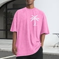 thumbnail image 2 of Men's Hawaiian Graphic Tee - Palm Print Vintage T-Shirt | Oversized Beach Vacation Top 2025, 2 of 9