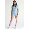 thumbnail image 2 of Ragstock Light Wash Button Front Denim Coverall Shorts, 2 of 4