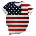 thumbnail image 5 of FAVIPT Women American Flag Shirt Red White and Blue Print Blouses Short Sleeve Round Neck Tunic Tees Casual Basic Loose 2025 Tops Multicolor,XXXXL, 5 of 5