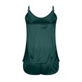thumbnail image 4 of Sling Pajama Set for Women, Solid Color Sleeveless Round Neck Matching Top and Shorts, Hand Wash Cold, All-Season Lingerie Set, 4 of 9