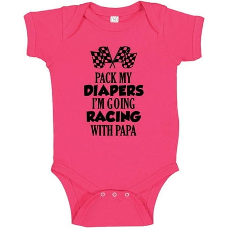 

I m Going Racing With My Papa Baby Bodysuit Romper or Toddler Shirt for Racer Grandpa