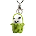 thumbnail image 1 of Precioso llavero con colgante de gato de peluche, bonito anillo de metal, bolsa, adorno para coche (verde), 1 of 5