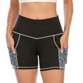 thumbnail image 5 of Women's Sport Shorts with Pockets High Waist Workout Shorts Gym Running Shorts Non See-through Yoga Shorts, 5 of 6