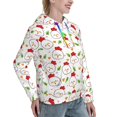 thumbnail image 6 of Fotbe Chicken And Plant Pattern Womens Long Sleeve Hoodie, Pullover Hooded Sweatshirt, Kangaroo Pocket Hoodie with Eye-catching Drawstrings-XX-Large, 6 of 7