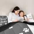 thumbnail image 4 of Homewish Kids Kawaii Cartoon Twin Bedding Sets 7-Piece, Grey White Couples Print Bedding Comforter Set, Romantic Valentines Day Reversible Sheet Sets, Breathable Home Decor, 4 of 7