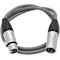 thumbnail image 2 of Seismic Audio 6 Pack of 3 Foot Gray XLR Patch Cables Microphone Cords - 3 Pin XLRM to XLRF - SAXLX-3Gray-6Pack, 2 of 4