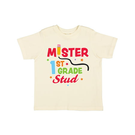 

Inktastic School Mister 1st Grade Stud Gift Toddler Boy Girl T-Shirt