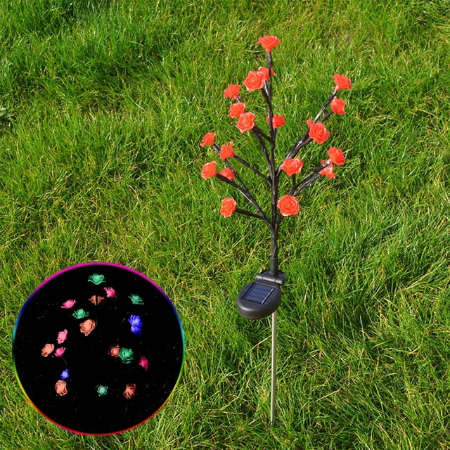 LSLJS Solar Flower Lights Outdoor, Solar Flowers Garden Decorative Lights Led Stake Lights Auto On/Off Bright Up To 10 Hrs, Solar Light