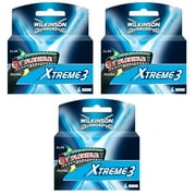 Wilkinson Sword Xtreme3, 4 Count Refill Blades (Same As Schick Xtreme 3 Catridges) Pack of 3