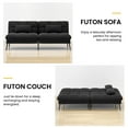 thumbnail image 3 of COMHOMA Cloud Comfort Convertible Futon Sofa Bed, Black, 3 of 8