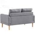 thumbnail image 7 of Husbedom 50" Small Modern Loveseat Sofa, Mid-Century Upholstered Loveseat 2-Seater Button Tufted Sofa with 2 Removable Backs for Small Spaces, Living Room and Bedroom, Light Grey, 7 of 7