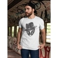 thumbnail image 2 of Monochrome Alien With Hat T-Shirt Men -Image by Shutterstock, Male 3X-Large, 2 of 4