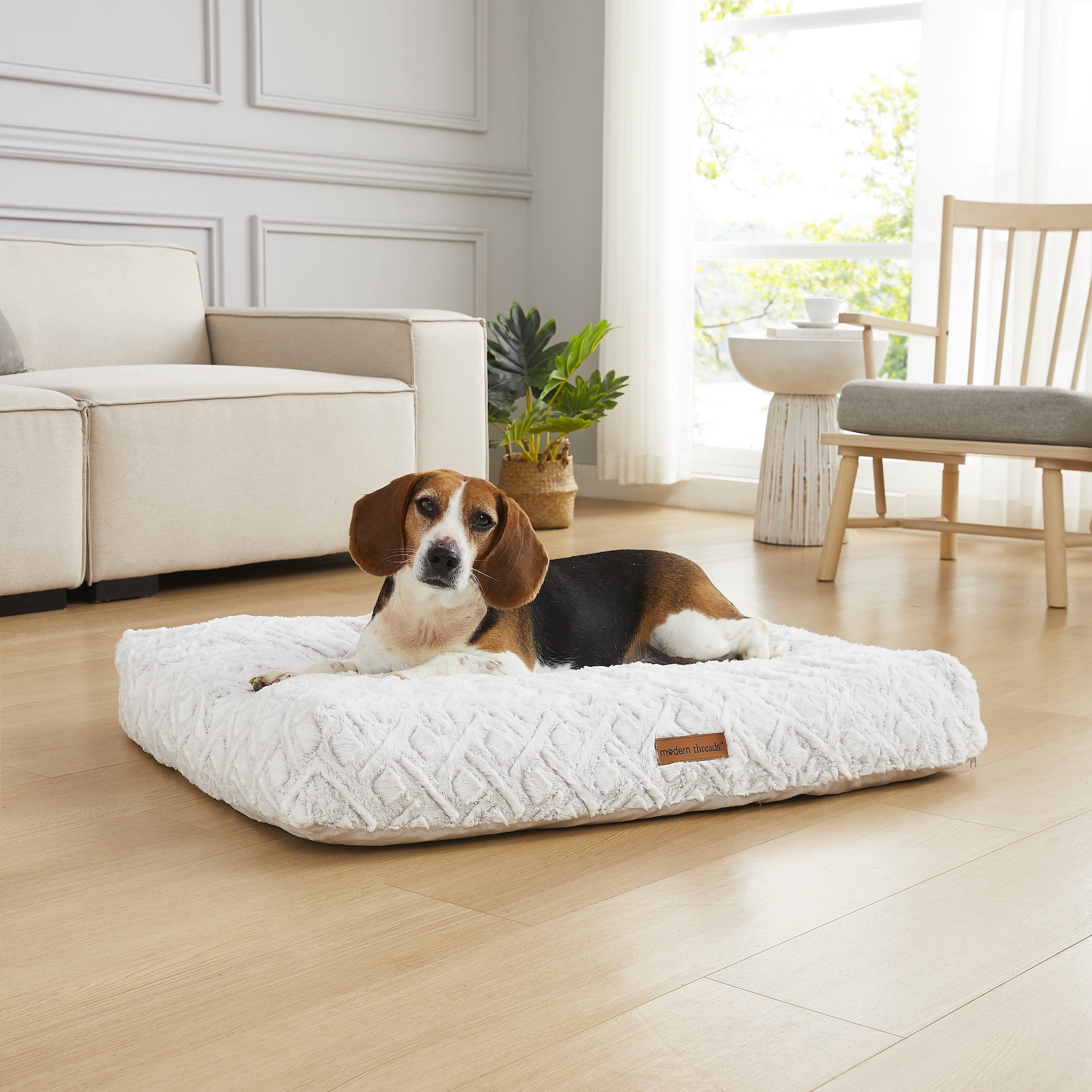 Modern Threads Ultra Plush Orthopedic Memory Foam Pillow Bed for Large Dogs with Supportive Filling, Grey