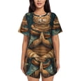 thumbnail image 1 of Fotbe Surreal Meditating Cat Conjunto de Pijama Estampado para Mujer, 2 Piezas, Ropa de Dormir con Camiseta de Manga Corta y Shorts Suaves-3X-Large, 1 of 6