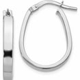thumbnail image 1 of 10K White Gold Jbsp's Polished U-Shape Hoop Earrings (22 X 16) Made In Italy 10le431, 1 of 6