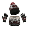 thumbnail image 6 of Wehilion European And American Winter Knitted Warm Gloves Hats Scarves Three Piece Set With Thick Velvet And Hat, 6 of 7