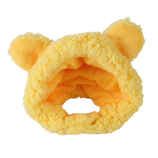 Disfraz de gato sombrero gorro de fiesta orejeras de protección contra el ruido para animales pequeños Yinane Tocados para gatos amarillo