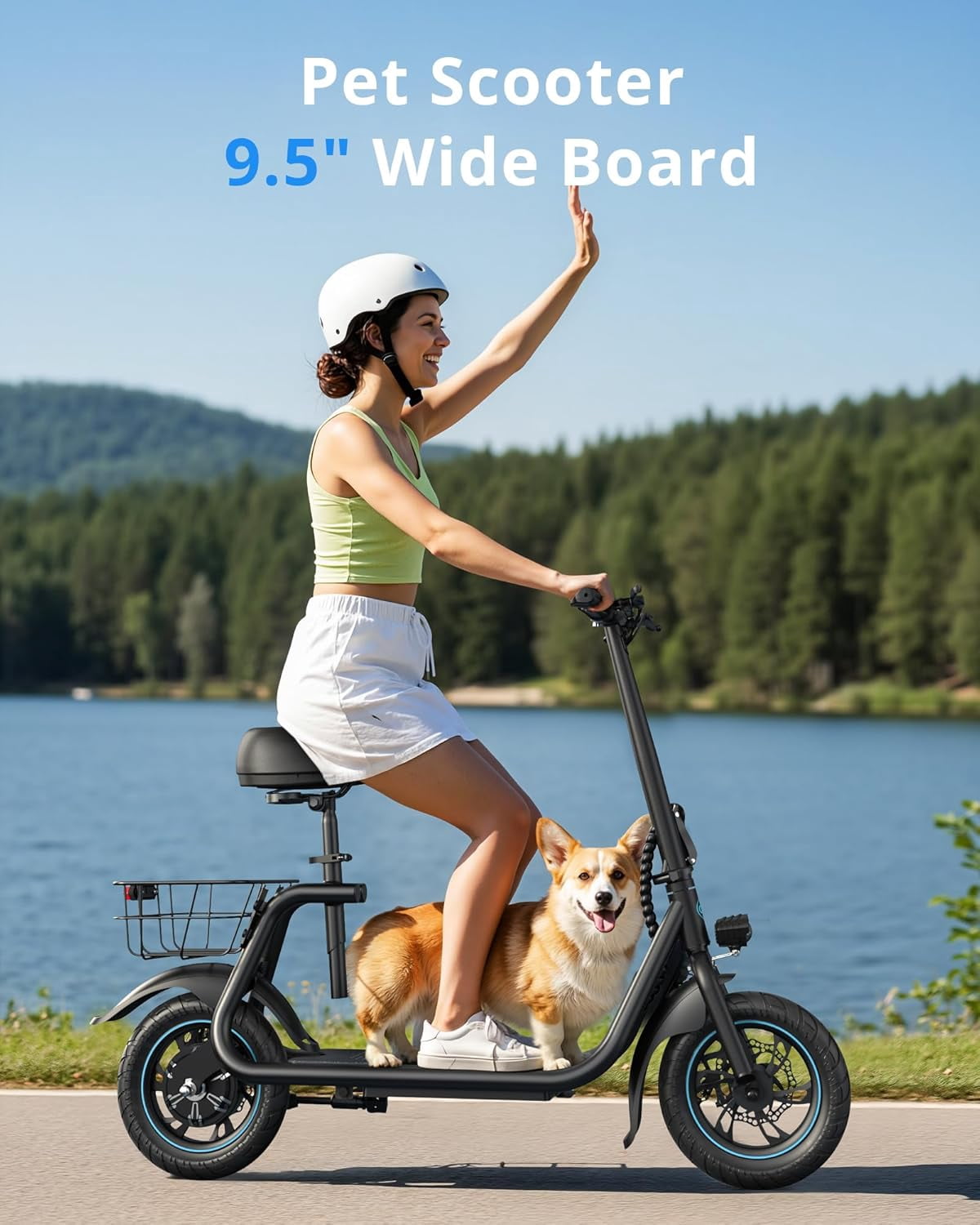 Gyroor Electric Scooter for Adults & Teens with Seat, 450W Motor