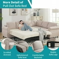thumbnail image 4 of LLappuil Sectional Sofa, Pull Out Sofa Bed Queen Size, 6 Seat Sofa Couch Convertible Sleeper Sofa Bed for Living Room Beige, 4 of 10