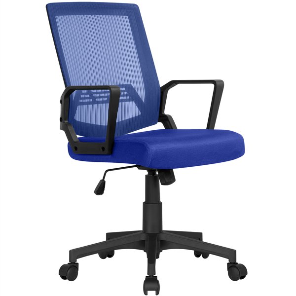 Smilemart Mid Back Mesh Adjustable Ergonomic Office Chair Blue Walmart Com Walmart Com
