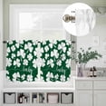 thumbnail image 5 of Kitchen Window Curtains Valance and Tier Set, St. Patrick's Day Shamrock Rod Pocket Tier Curtain Valance Set, White Lucky Leaves on Green Light Filtering Cafe Curtains for Bedroom Living Room, 5 of 9