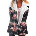 thumbnail image 2 of Puntoco Abrigo Mujer Halloween Impreso Moda Manga Larga Bolsillo Compuesto Felpa Botón Abrigo Manga Larga Sin Sombrero Casual Abrigo/Chaqueta Liquidación Puntoco Puntoco-1, 2 of 5