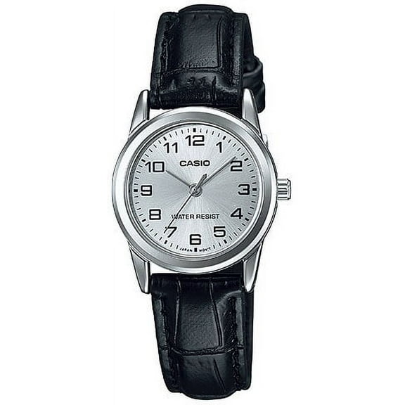 Casio Black Leather Ladies Analog Quartz Watch LTP-V001L-7B