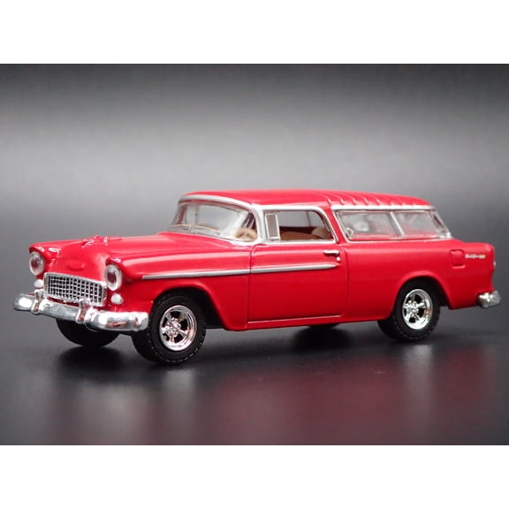 Open Box 1955 55 CHEVY CHEVROLET NOMAD STATION WAGON RED 1:64 SCALE DIECAST MODEL CAR