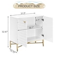 thumbnail image 3 of Newboti Furniture White Modern 2-Door Locker Accent Cabinet with Tapered Metal Feet BN.2981, 3 of 9