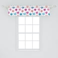 thumbnail image 2 of Ambesonne Feminine Window Valance, Cat Heads Silhouettes with Stars Dots and Stripes Checked Patterns Patchwork, Curtain Valance for Kitchen Bedroom Decor with Rod Pocket, 54" X 12", Fuchsia and Blue, 2 of 3