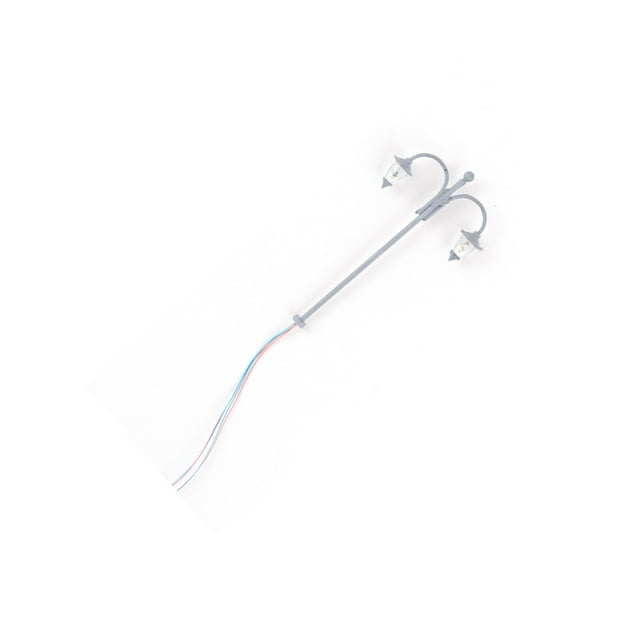 Toystoory Modelo de lámpara de vía férrea, escala 1:87, tamaño de camino, accesorios de paisaje, cabezas, farola de Metal LED decorativa para Artesanía Gris (luz blanca) Toystoory HA066884-01