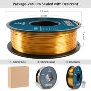 GEEETECH 3D Printer PLA Filament, Shiny Silk Gold Toughness Enhanced Filament with 1.75mm Dimensional Accuracy +/-0.03mm, 1080 Feet per Roll, Vacuum Packaging, for Most 3D FDM Printer
