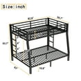 thumbnail image 2 of Bellemave Full XL Over Queen Bunk Bed, Metal Bunk Beds Frame with Guardrail & Ladders, Space Saving No Box Spring Needed Design for Small Room & Dorm, Noise Reduced, White, 2 of 10