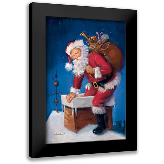 Comish, Susan 11x14 Black Modern Framed Museum Art Print Titled - Here Comes Santa